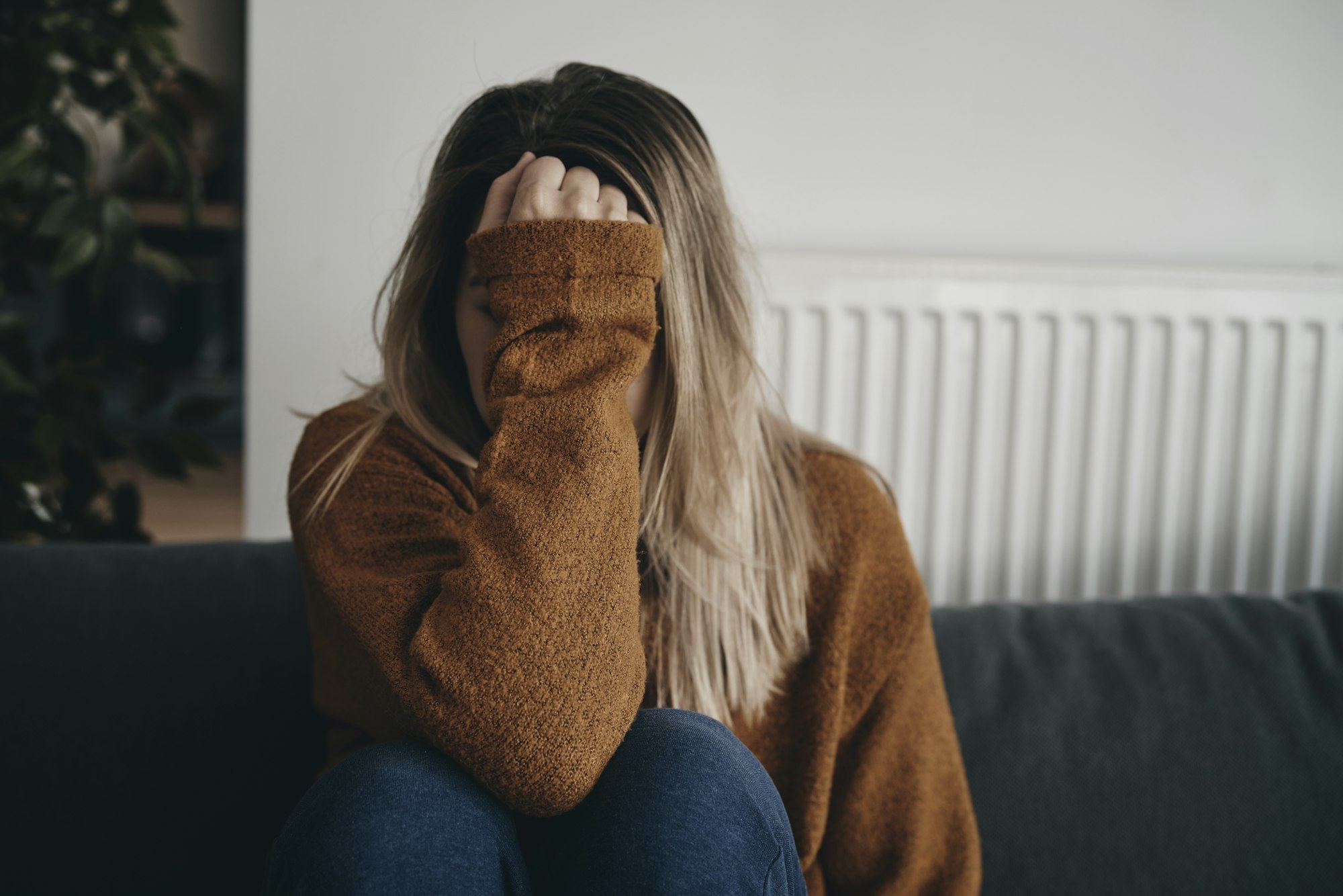 Close up of woman with mental illness